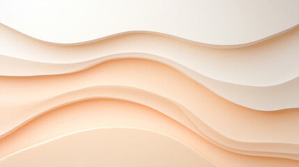 Fototapeta premium A digital illustration featuring overlapping layers of paper in various shades of white and peach.
