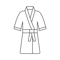 Kimono dress black and white flat vector icon design