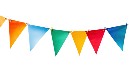 party flags on white transparent background