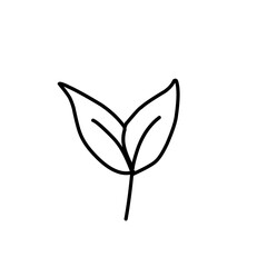 leaf line art icon