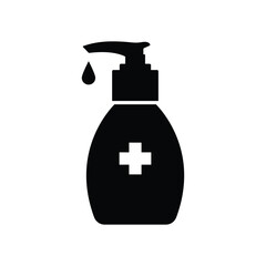 Sanitizer liquid hand soap flat vector icon design on white background