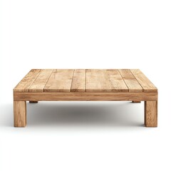 A simple wooden table with a minimalist design, perfect for modern interiors and versatile furniture arrangements.