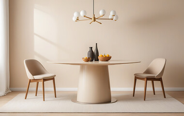 Modern Furniture on Solid Color Background - Minimalist Design. AI genarative 