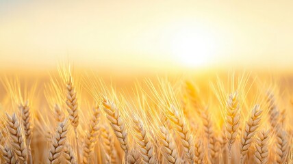 Golden wheat field under a rising sun, symbolizing agricultural growth and the promise of a new day