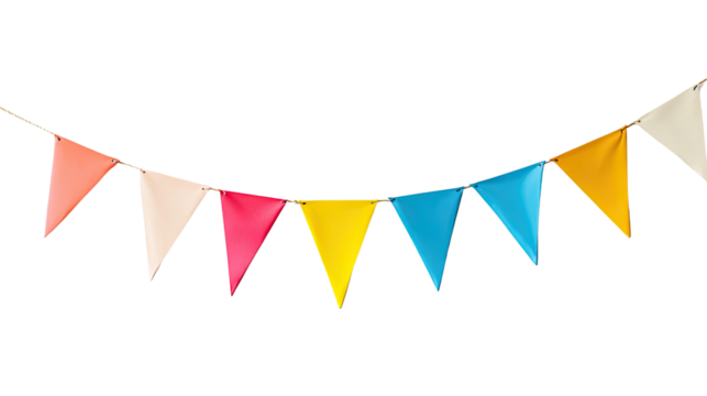 party flags on white transparent background