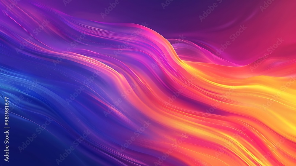 Poster a vibrant, smooth gradient background transitioning through vivid colors, flowing seamlessly from br