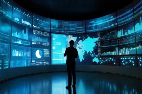 Reviewing economic growth figures in a high-tech data analysis center. --ar 3:2 --v 6.1 Job ID: 39156f8f-a878-4ecc-875d-ab229d1a7281