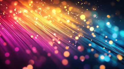 Obraz premium A digital art representation of quantum particles in the foreground, with glowing energy waves and abstract shapes surrounding them on an ethereal background