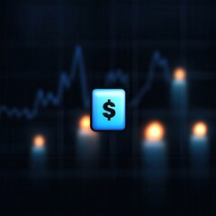A digital financial graph with a dollar symbol, representing market trends and investment opportunities in a modern design.