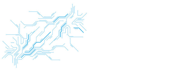 Vectors High-tech connection system on a blue background. Technology digital circuit board background. Technology black circuit diagram.