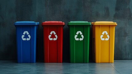 Recycling Bins   Blue  Red  Green  Yellow   Eco Friendly Waste Disposal