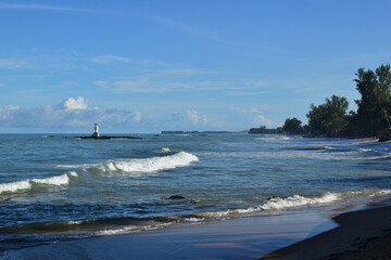 The Andaman Sea. Lighthouse in the coastal area. Khao Lak. Thailand.