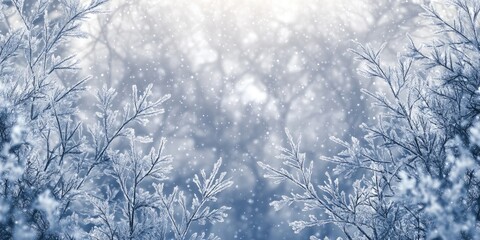 A serene winter landscape with soft silver and blue hues, subtle cracks on a glass-like texture, and shimmering light reflections captured in a tranquil atmosphere. Winter background.