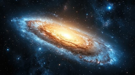 Obraz premium A stunning spiral galaxy illuminated in space.
