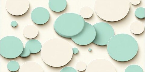 Minimalist abstract background with overlapping green and beige circles. This modern design offers a playful and clean aesthetic, perfect for creative projects, presentations, or branding visuals.