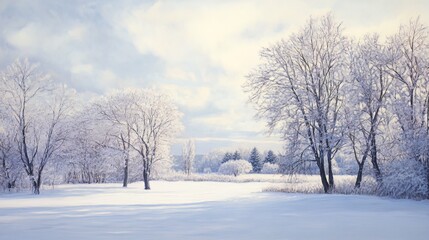 Obraz premium Embracing Winter's Tranquil Landscape