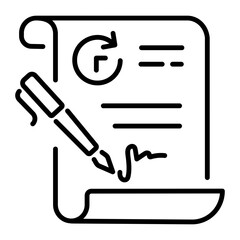 Contract icon in line style