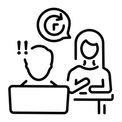 A line icon of payment dispute 