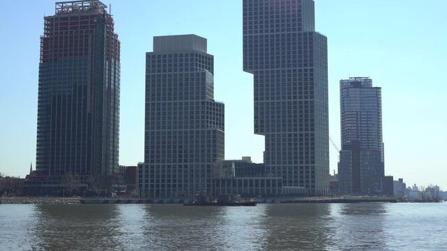 Weird buildings in Greenpoint, Brooklyn on the waterfront