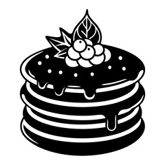 Pancake stack with syrup whipped cream