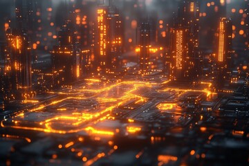 Obraz premium High -tech background tamplate for design, AI generated