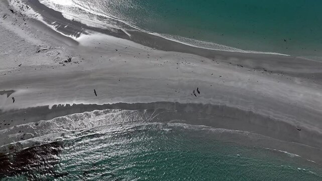 Slowmotion 4K30 Scenic Beach Drone View Australian Beautiful Shoreline