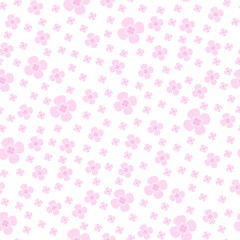Seamless pattern with pink flowers. Vector illustration for textile, fabric, paper, background. Cherry, Japanize, blossom.