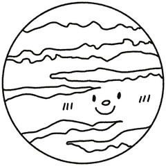 Cute solar systems planets hand drawn 