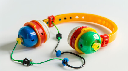 Visual reinforcement audiometry (VRA) equipment for testing hearing in infants and young children isolated on white background