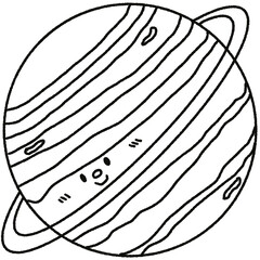 Cute solar systems planets hand drawn 