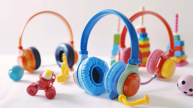 Visual reinforcement audiometry (VRA) equipment for testing hearing in infants and young children isolated on white background