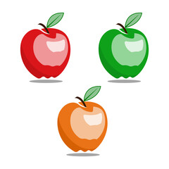 Vector Apple set of three colour