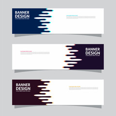 Vector set of landscape banner background design concept. Colorful background business layout template