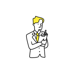 illustration of an office worker taking notes