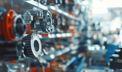 Fototapeta premium Blurred Shelves with Car Parts and Hardware in Auto Store Background