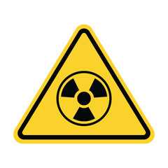 Fototapeta premium Yellow Triangle Radiation Warning Sign. Nuclear Radioactive Danger Sign