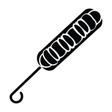 black corn dog on stick clip art preview