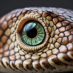 Fototapeta premium A highly detailed, extreme close-up macro photograph of a snake's eye