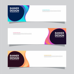Vector set of landscape banner background design concept. Colorful background business layout template