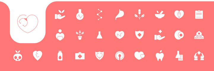 medical icons flat design vector