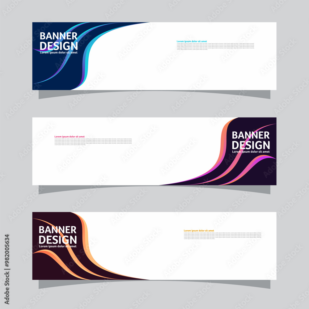 Canvas Prints vector set of landscape banner background design concept. colorful background business layout templa