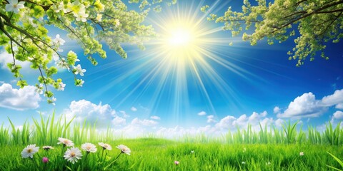 Bright fresh sunny spring, summer blue sky background, sunny, spring, summer, blue, sky, background, nature, vibrant, colorful