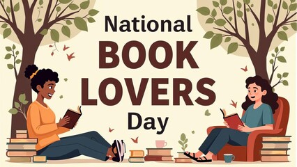 National Book Lovers Day: Peaceful Outdoor Reading Scene with Nature