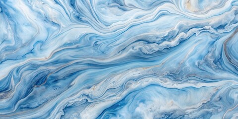 Obraz premium Blue marble texture background with swirls and veins of white and grey, marble, blue, texture, background, swirls, veins, white