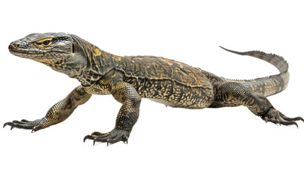 Obraz premium Monitor Lizard full body isolate on transparent background