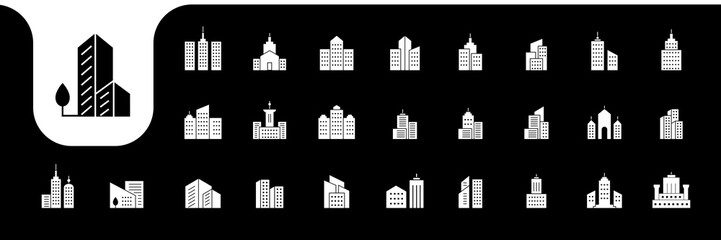 skyscraper building flat icons design vector © devastudios