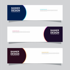 Vector set of landscape banner background design concept. Colorful background business layout template