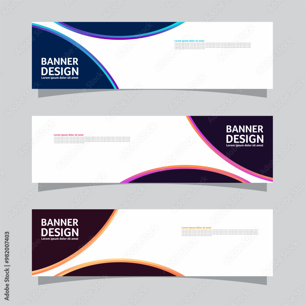 Canvas Prints vector set of landscape banner background design concept. colorful background business layout templa