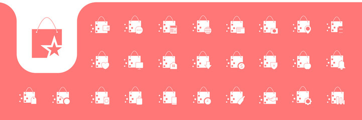 shopping bag icons set design vector