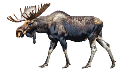 Fototapeta premium Moose full body isolate on transparent background